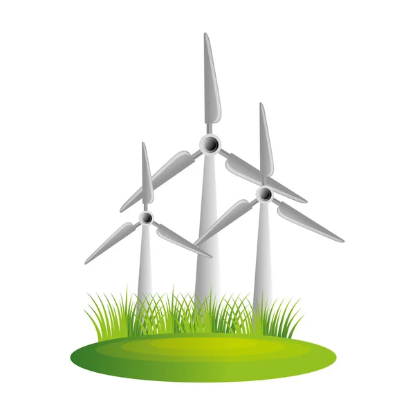 Energia do moinho de vento ícone isolado — Vetor de Stock