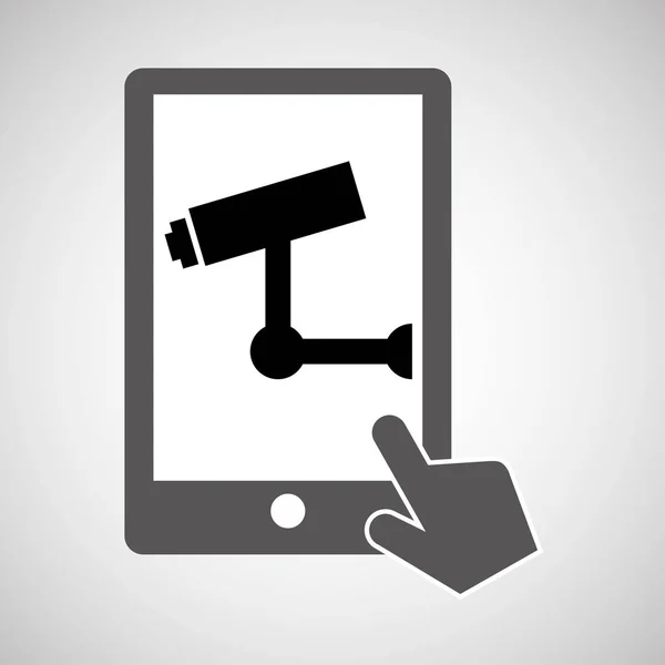 Kamera do nadzoru smartphone ochrony danych — Wektor stockowy