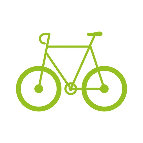 Green bicycle isolated icon — Stock Vector