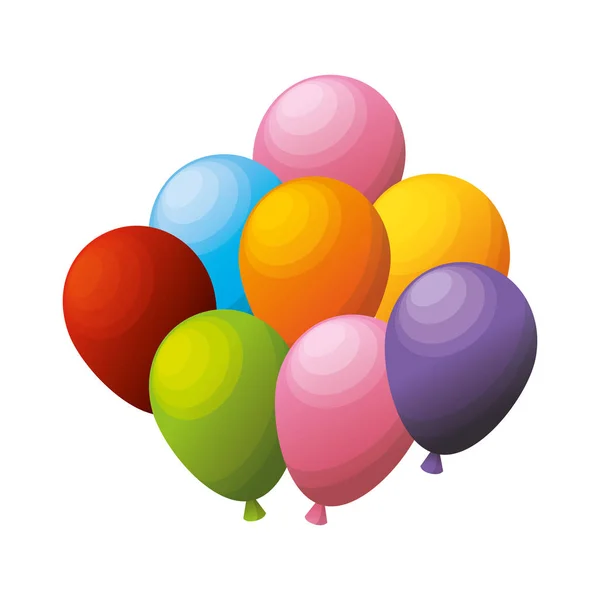 Globos aire partido aislado icono — Vector de stock