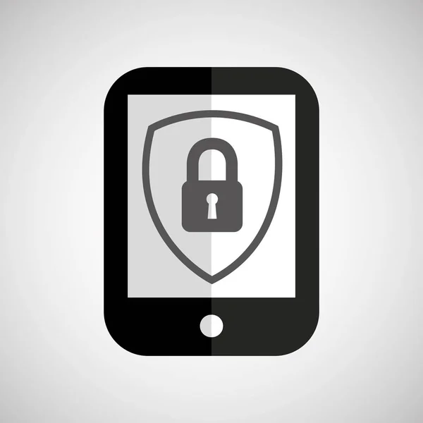 Smartphone lucchetto di sicurezza — Vettoriale Stock