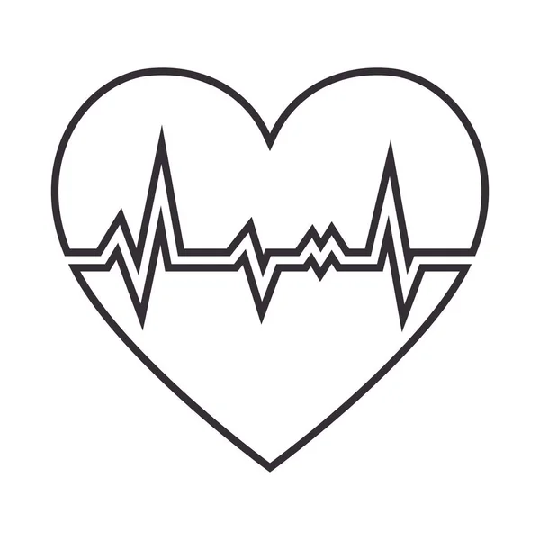 Corazón cardio aislado icono — Vector de stock