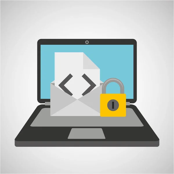 Enveloppe e-mail protection des données cybersécurité — Image vectorielle