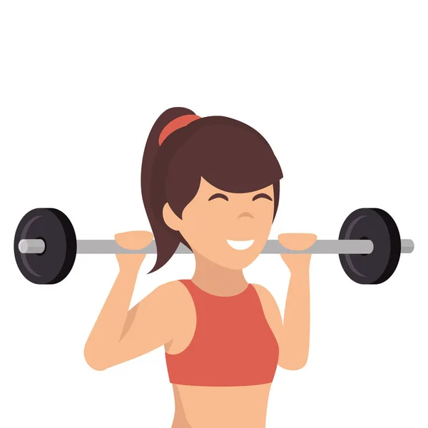 Mujer haciendo ejercicio en el gimnasio — Vector de stock