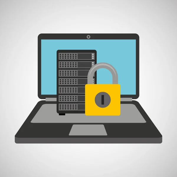 Seguridad cibernética de protección del centro de datos — Vector de stock