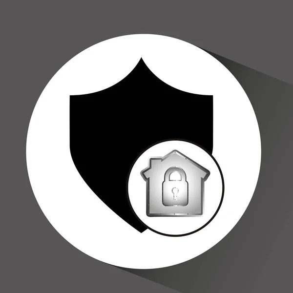 Protección de datos del ordenador icono escudo — Vector de stock