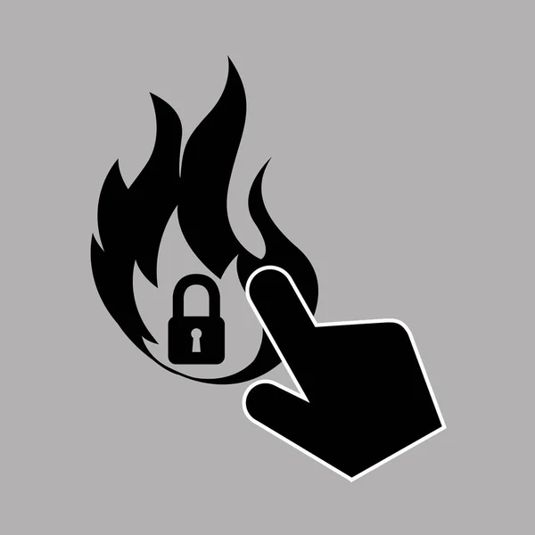 Protección de datos smartphone firewall lock design — Vector de stock