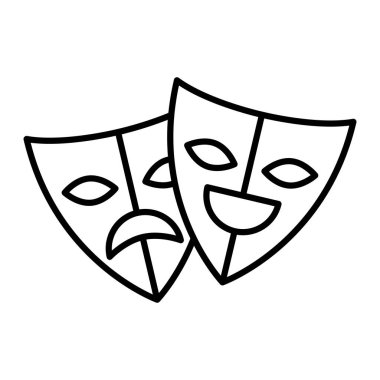 Tiyatro maskesi izole simgesi