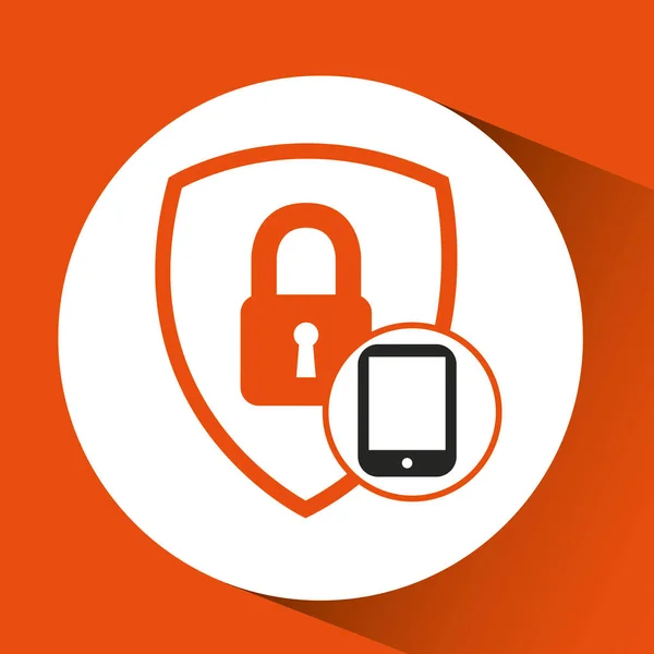 Smartphone lucchetto di sicurezza — Vettoriale Stock