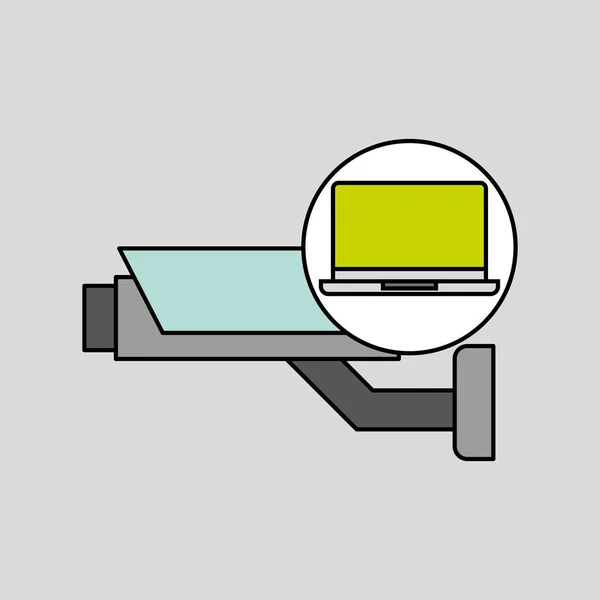 Concepto de candado de seguridad portátil vigilancia — Vector de stock