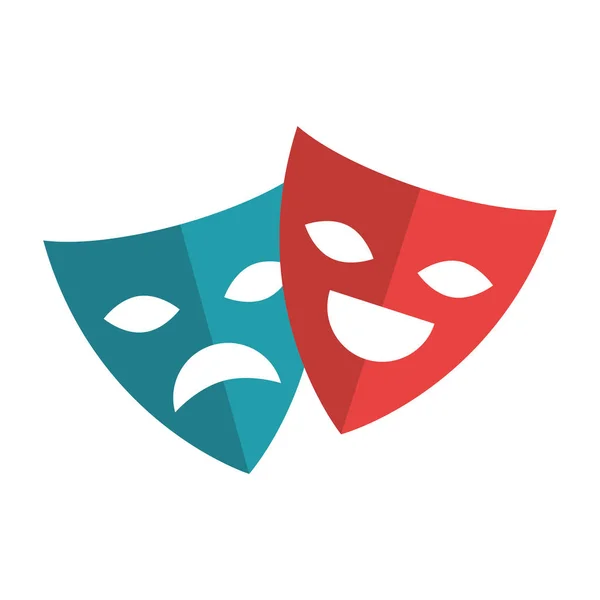 Divadelní masky izolované ikona — Stockový vektor