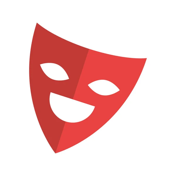 Máscara de teatro ícone isolado — Vetor de Stock