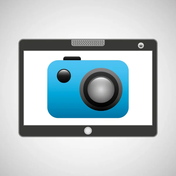 タブレット pc 技術画像カメラ — ストックベクタ