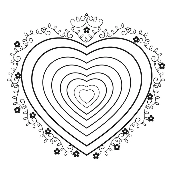 Heart love frame icon — Stock Vector