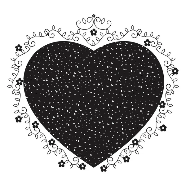 Heart love frame icon — Stock Vector