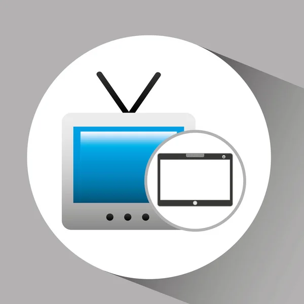 Touchpad dijital televizyon kablosuz — Stok Vektör