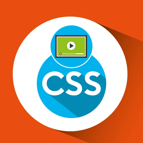 Desarrollo web reproductor de vídeo css — Vector de stock