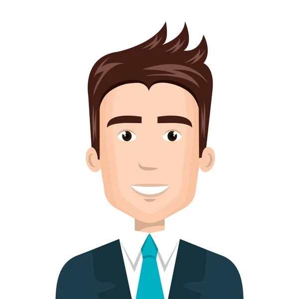 Hombre de negocios personaje avatar icono — Vector de stock