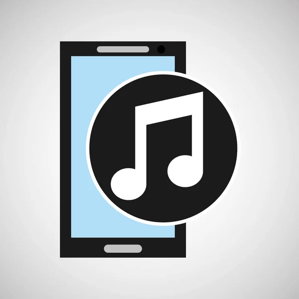 Smartphone sociale media muziek Opmerking — Stockvector