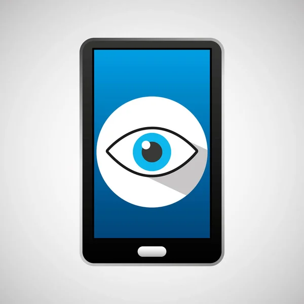 Augenüberwachung per Handy-App — Stockvektor