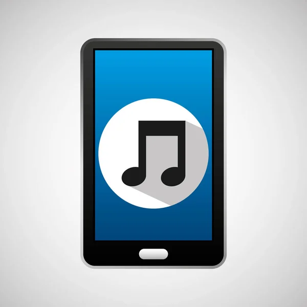 Mobile Musik-Ikone in den sozialen Medien — Stockvektor