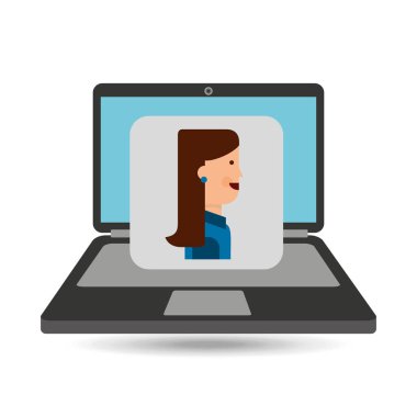 dizüstü bilgisayar karakter kız grafiği