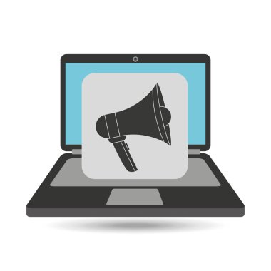 dizüstü bilgisayar megafon hoparlör simgesi