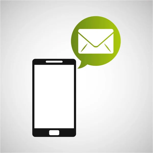 Smartphone en envelop e-mailtoepassing — Stockvector