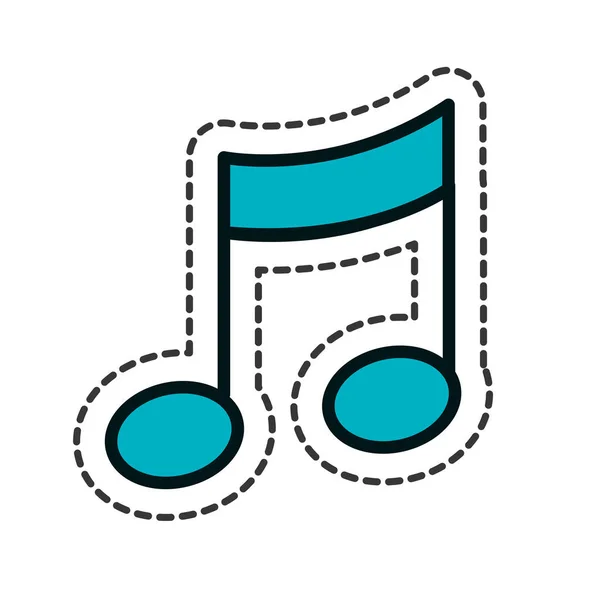 Nota musical icono aislado — Vector de stock