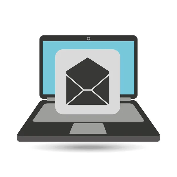 Laptop computer envelop e mail — Stockvector