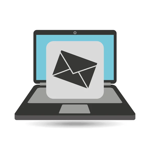 Ordenador portátil newsletter mensaje — Vector de stock