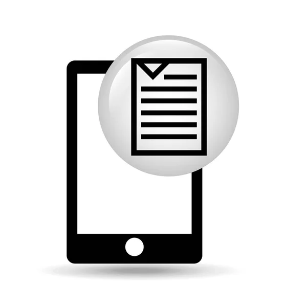 Smartphone obrazovky dokumentu souboru designu — Stockový vektor