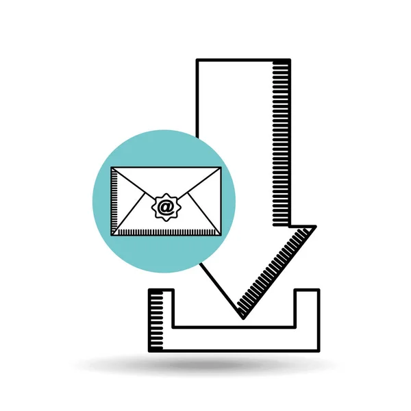 Λήψη e-mail έννοια μήνυμα επικοινωνίας — Διανυσματικό Αρχείο