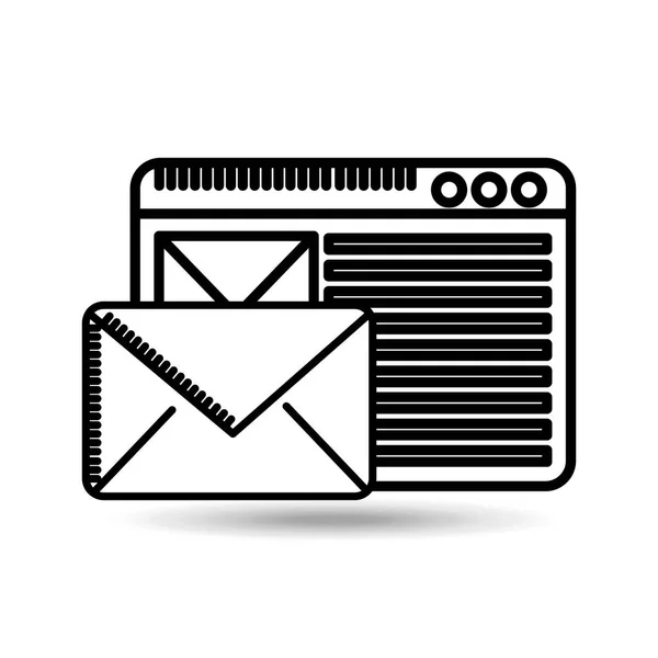 E-posta tarayıcı alıcı Internet — Stok Vektör
