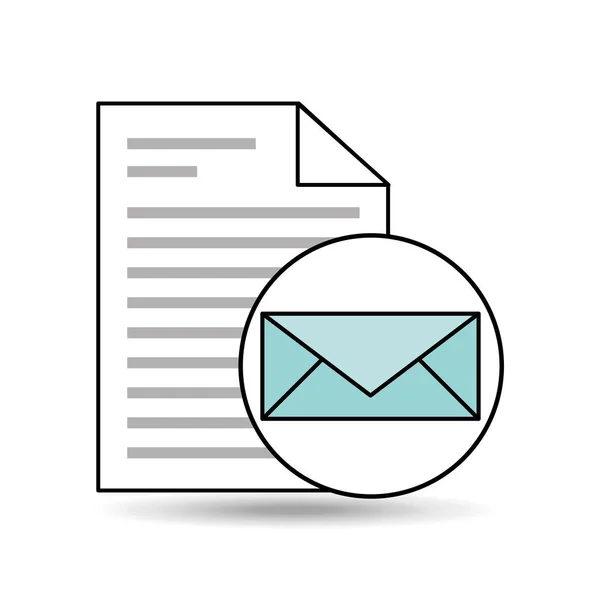 Design de arquivo de documento de papel de e-mail —  Vetores de Stock