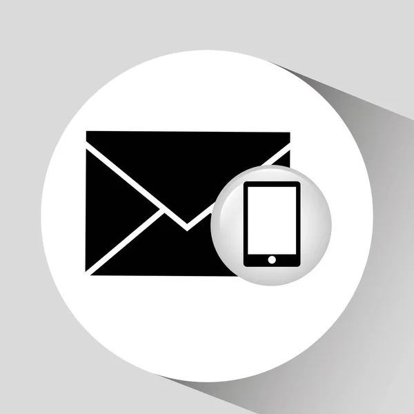 Smartphone-Bildschirm E-Mail Social Media — Stockvektor