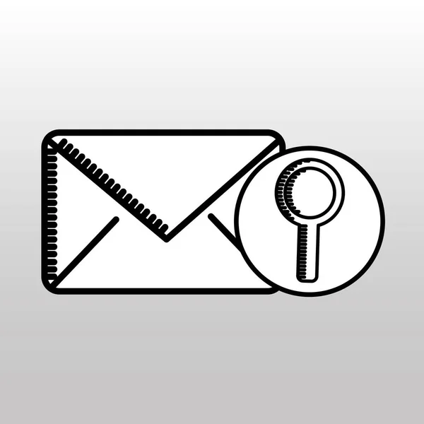 Disegnare e-mail seraching icone — Vettoriale Stock