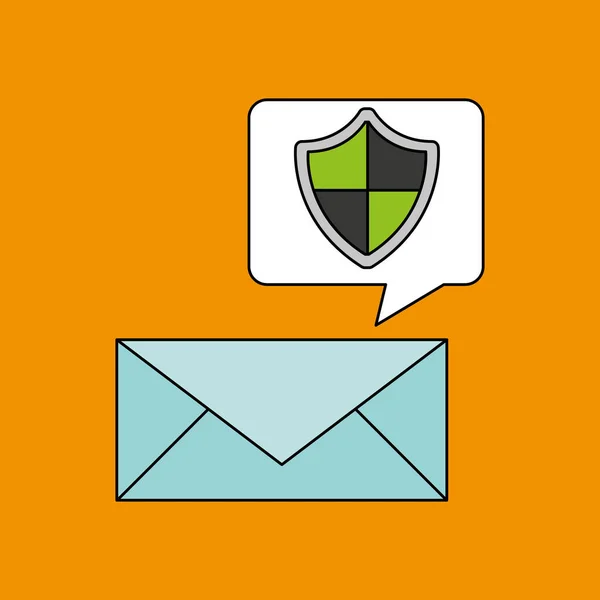 Projeto escudo de proteção de segurança de e-mail — Vetor de Stock