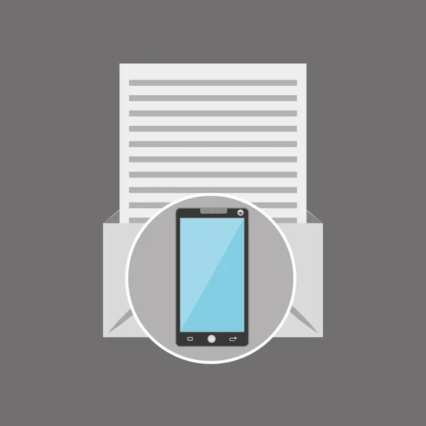 Smartphone-Nachrichtenbrief — Stockvektor