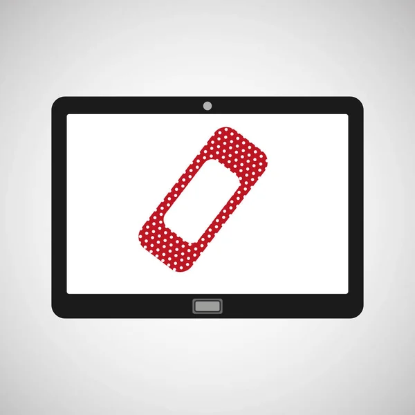 Tablette mobile app cure band aid — Image vectorielle