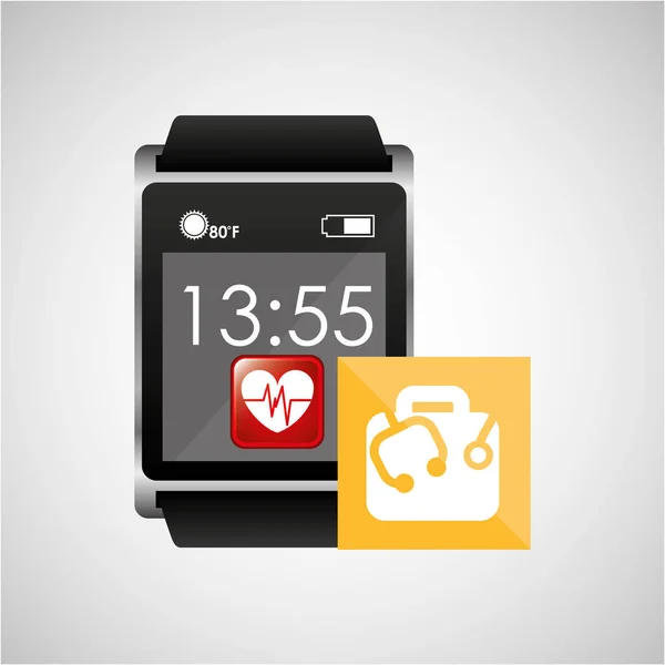 Digitaalinen SmartWatch terveydenhuollon ikoni suunnittelu — vektorikuva