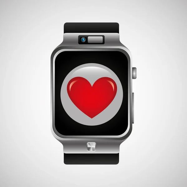 Relógio inteligente tecnologia de saúde do coração — Vetor de Stock