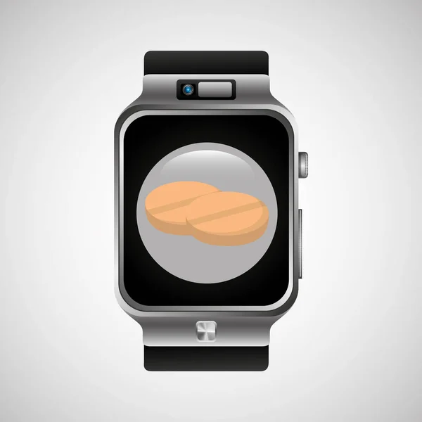 Chytré hodinky lékárna zdraví technologie — Stockový vektor