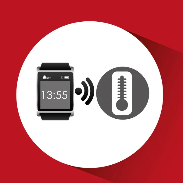 Digitális smartwatch egészséges hőmérő — Stock Vector