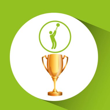 siluet adam çekiç atmak atlet kupa