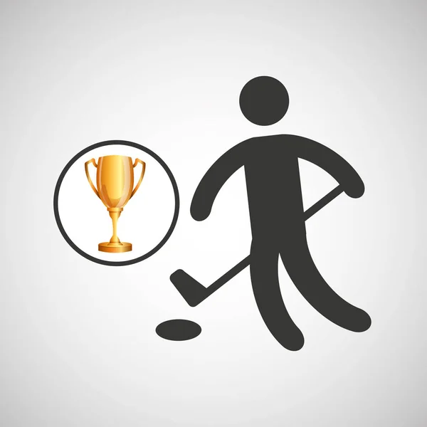Silhouette man golf athlete trophy — Stock Vector