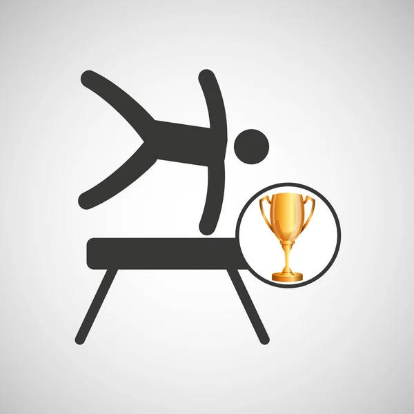 Силуэт-мен гимнастический трофей Поммеля — стоковый вектор