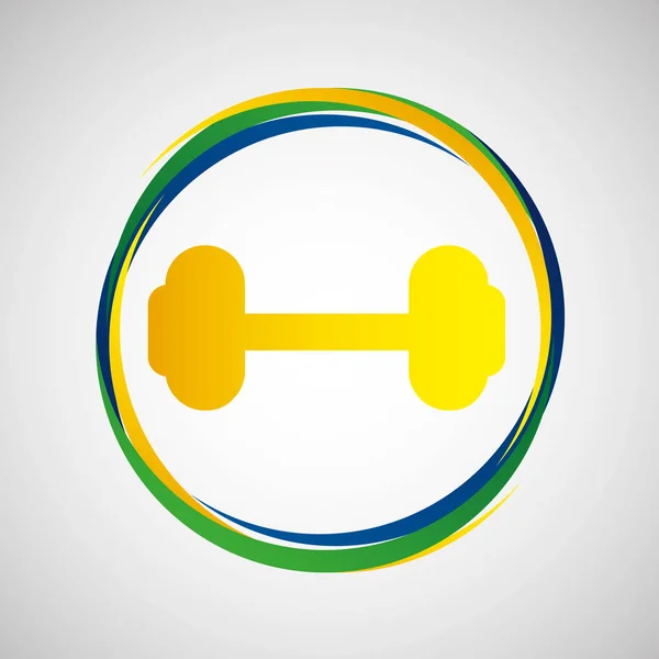 Ícone de emblema esporte peso barbell —  Vetores de Stock