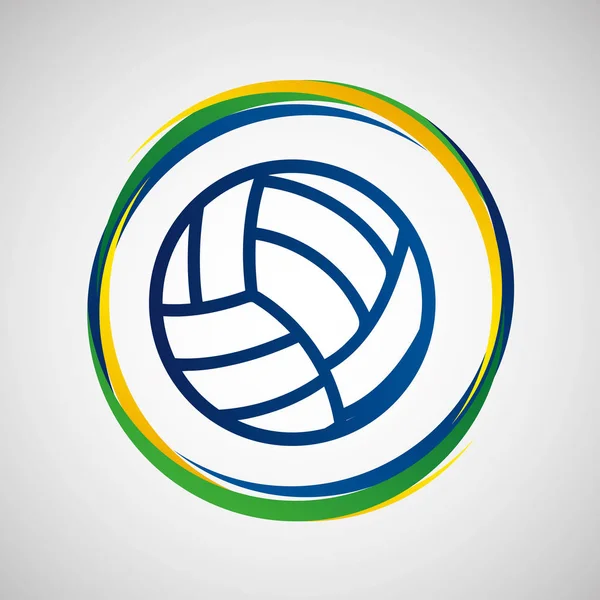 Ícone de emblema de esporte de voleibol — Vetor de Stock