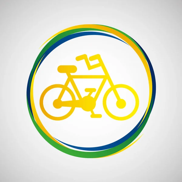 Bicicleta ciclismo deporte insignia icono — Vector de stock